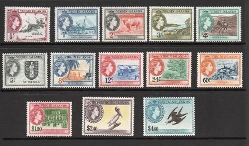 VIRGIN ISLANDS SG 149-61 DEFINITIVE SET MNH