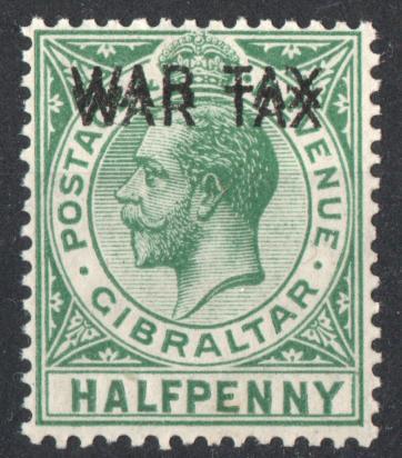 GIBRALTAR SG 86a WAR TAX VARIETY MNH