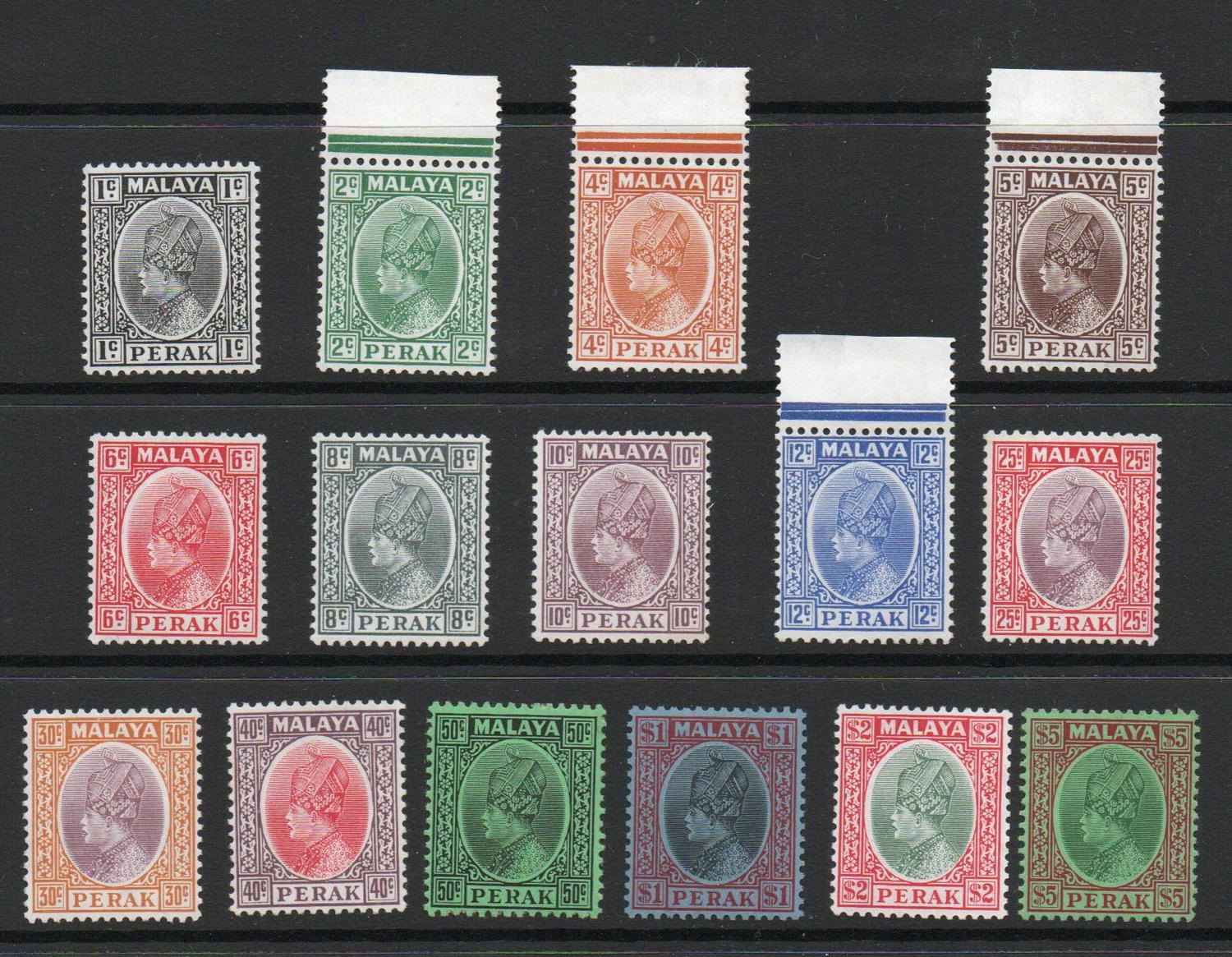 MALAYA PERAK STATE 1935 DEFINITVE SET. MNH M/M