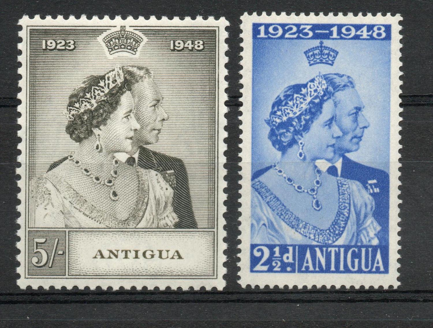 ANTIGUA SG 112-13 1948 ROYAL SILVER WEDDING PAIR MNH