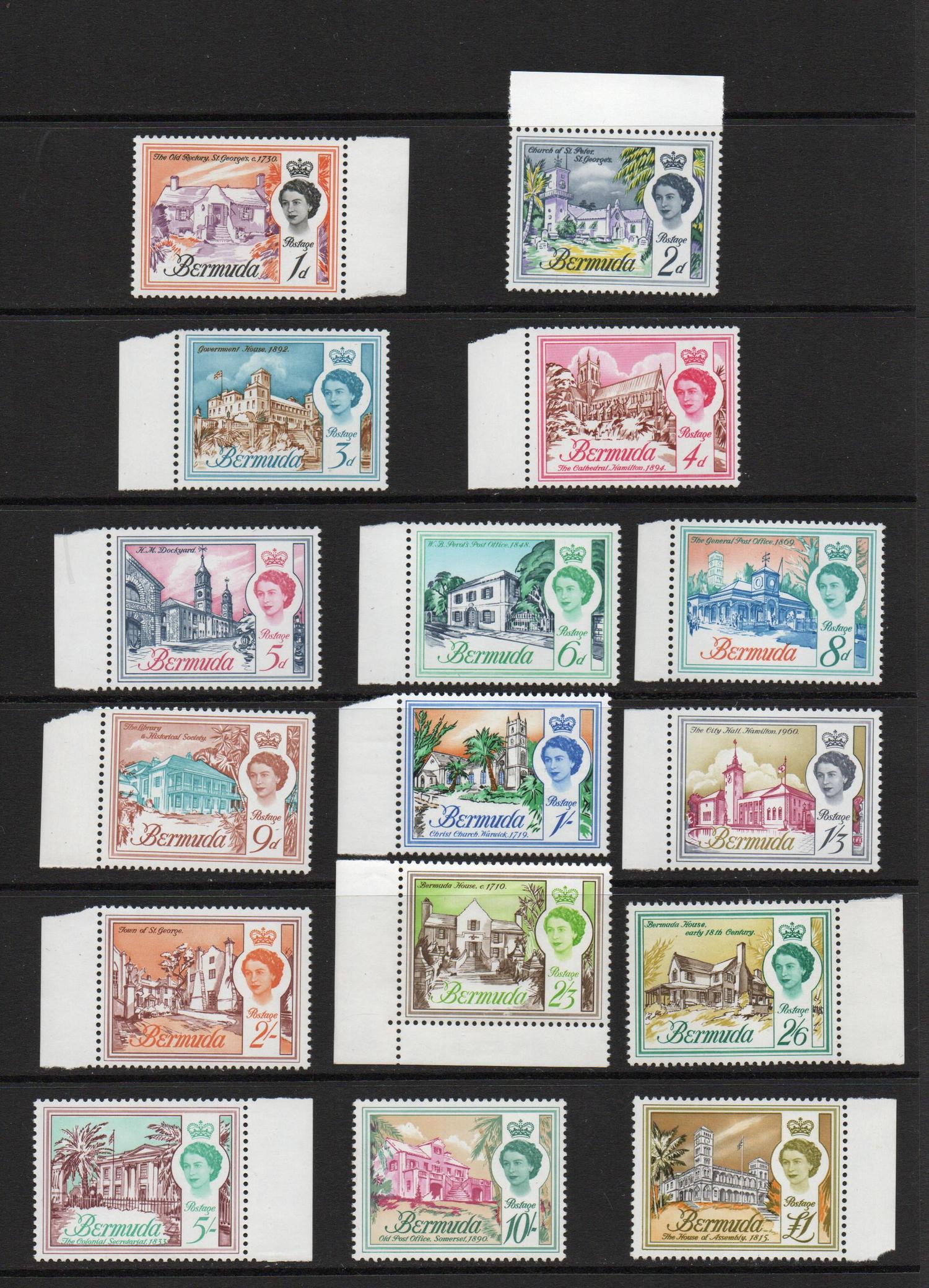 BERMUDA SG 163-79 1962 BUILDINGS SET MNH