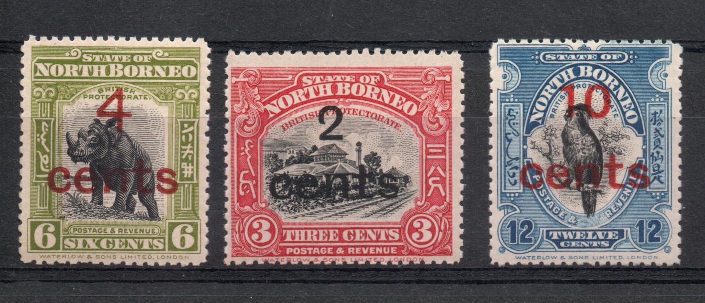 NORTH BORNEO SG 186-8 SURCHARGE SET 