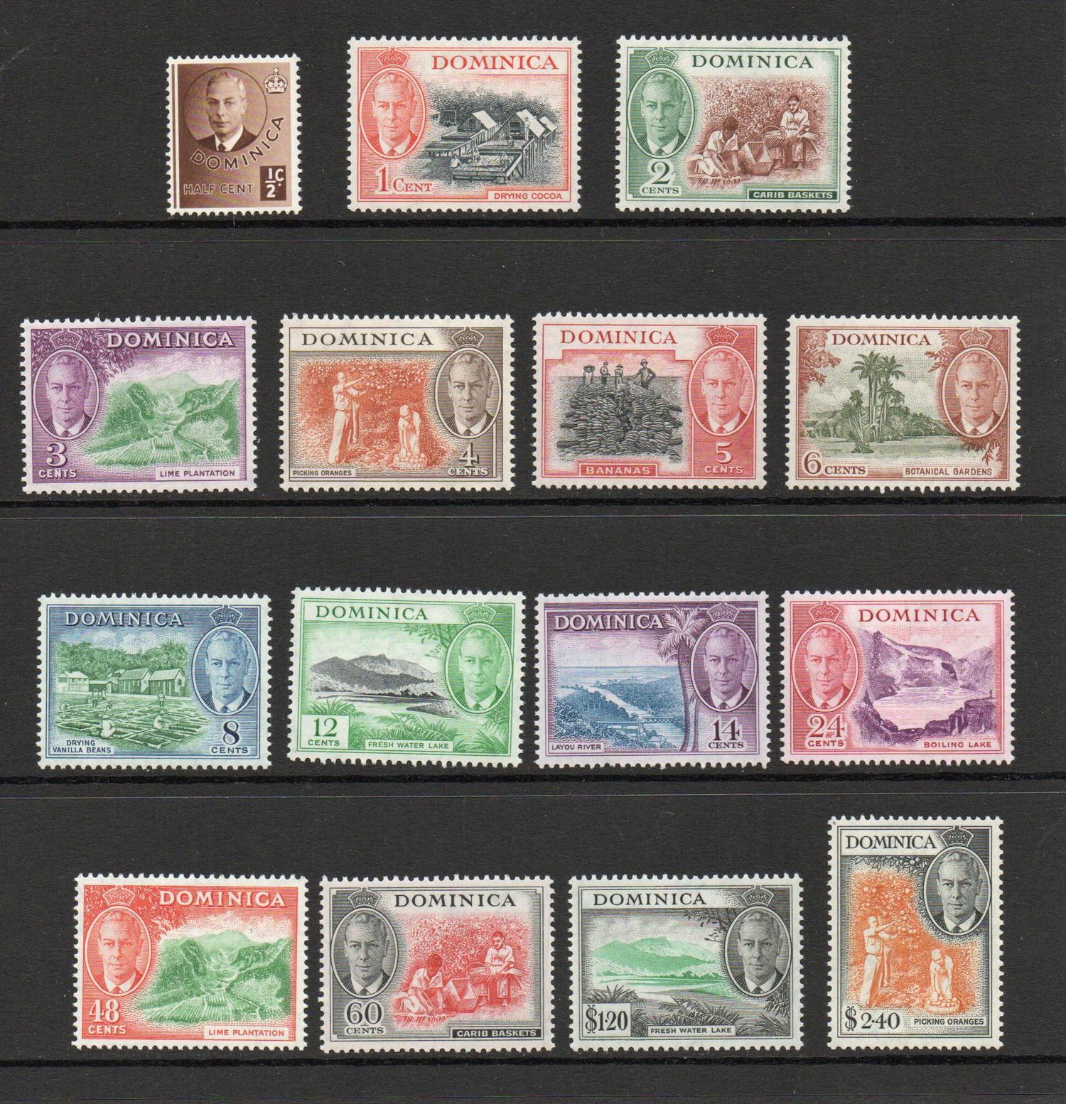 DOMINCA SG 120-34 GVI DEFINITIVE SET MNH