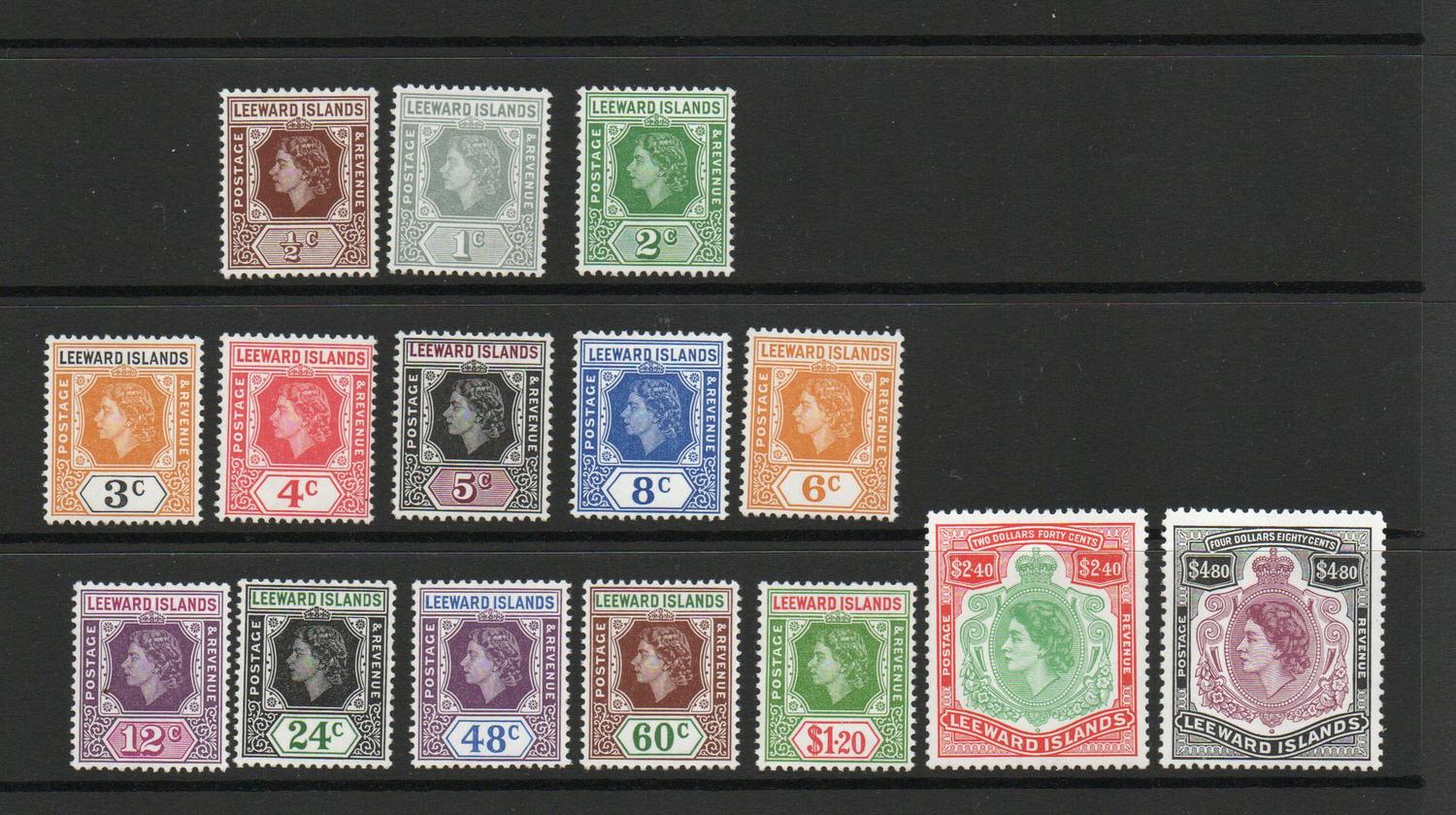 LEEWARD ISLANDS SG 126-40 DEFINITIVE SET MNH