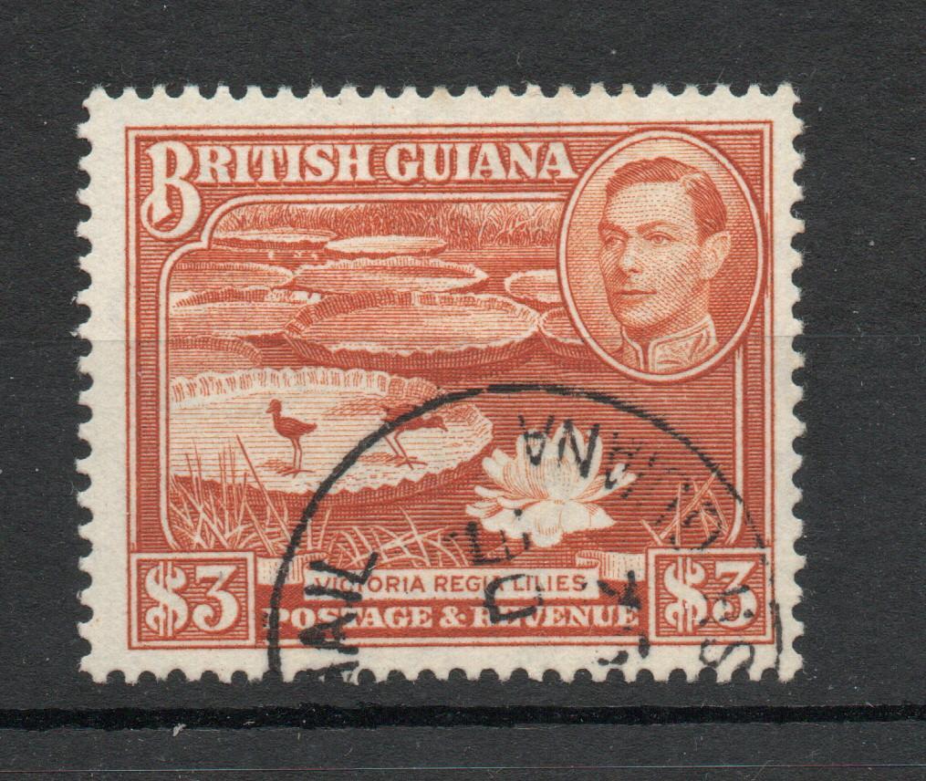 BRITISH GUIANA  SG 319b GVI PERF 14 X 13 $3 