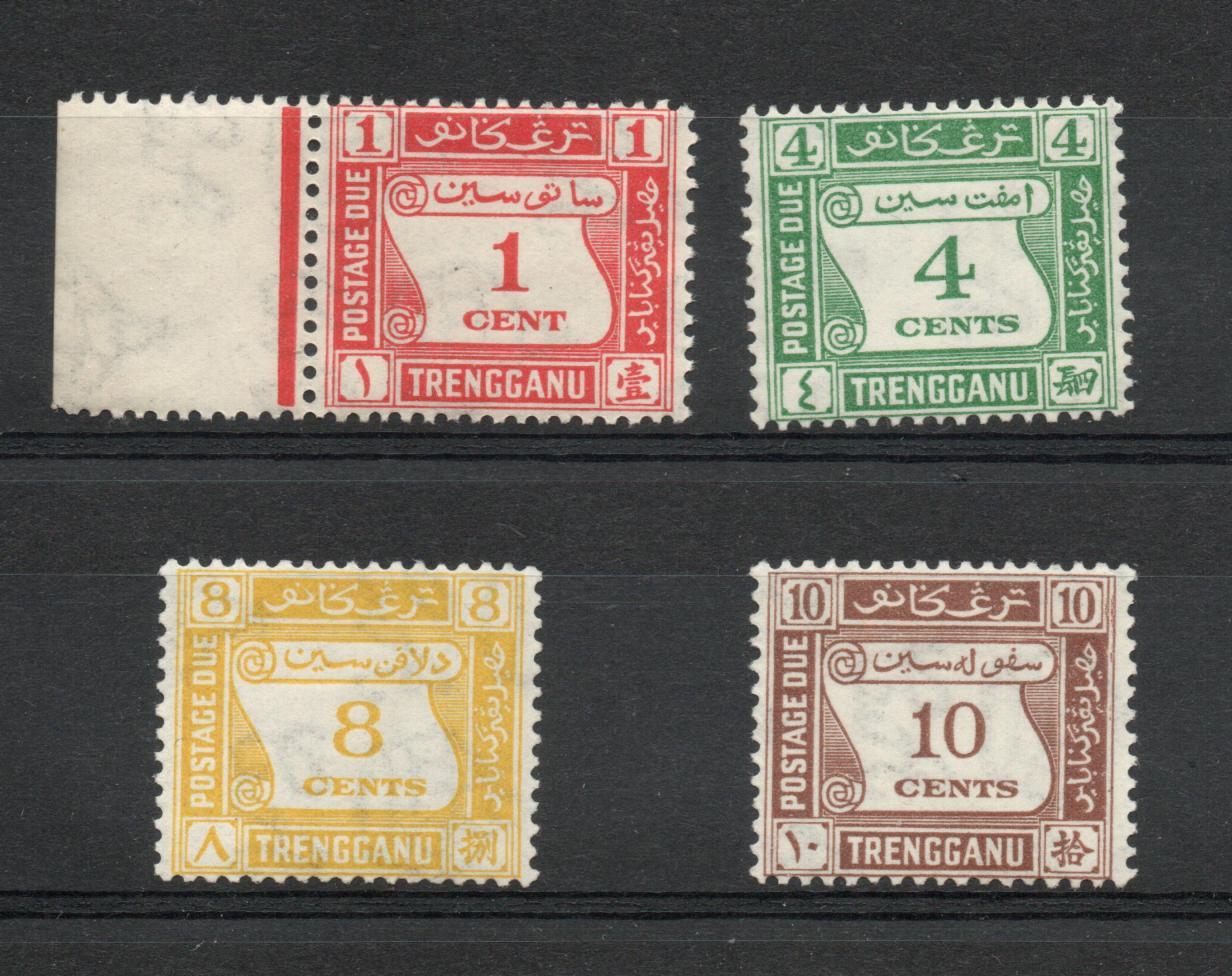 MALAYA TRENGGANU SG D 1-4 GVI POSTAGE DUE SET M/M