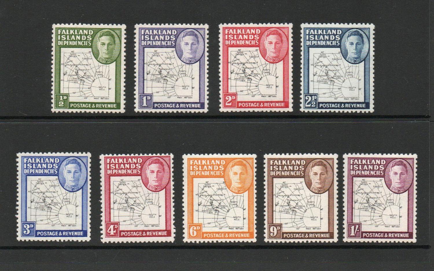 FALKLAND ISLANDS DEP.  SG G9-G16 THIN MAP SET OF 9 M/M