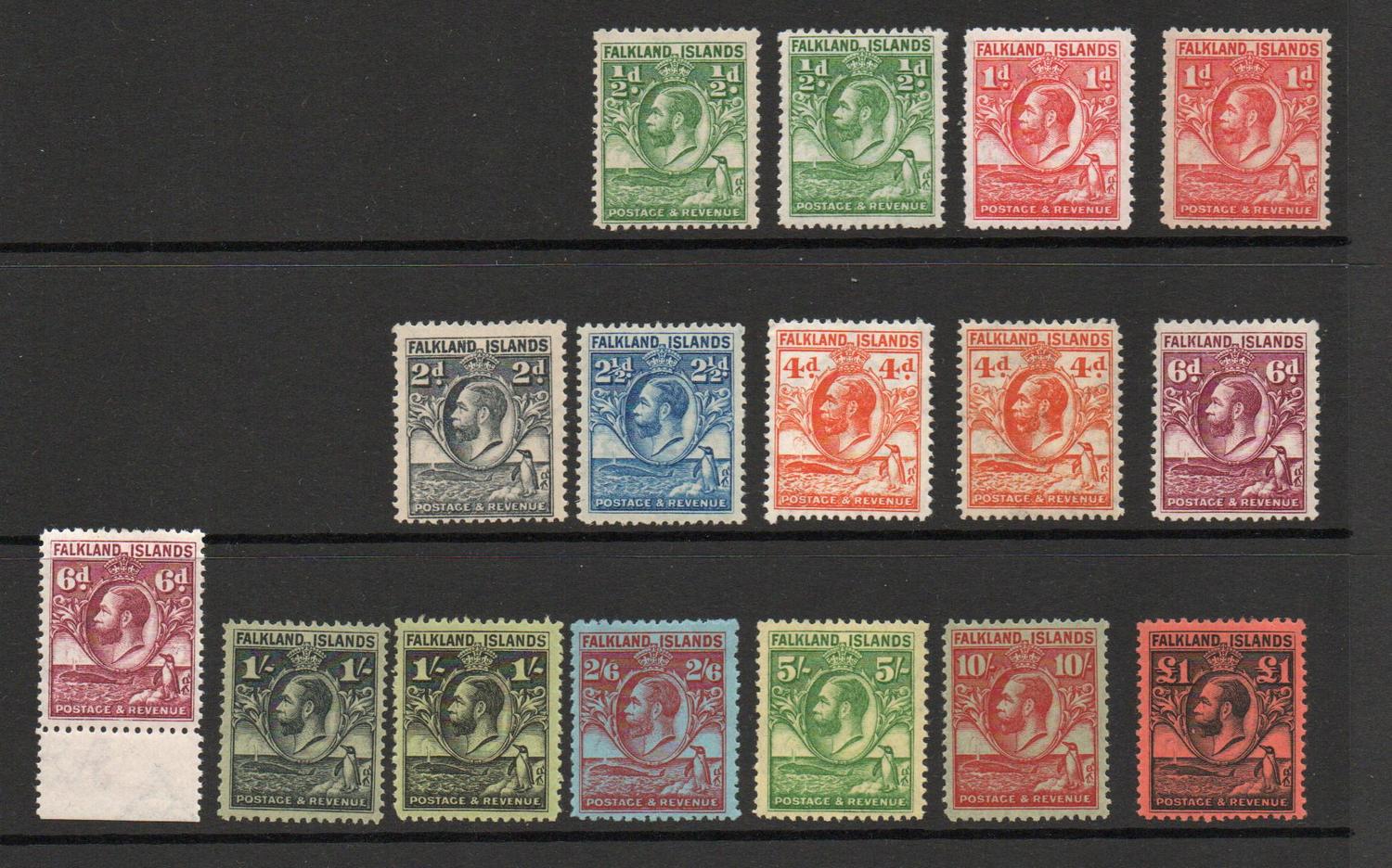 FALKLAND ISLANDS SG 116-126 + LINE PERFS WHALE & PENGUIN SET. M/M