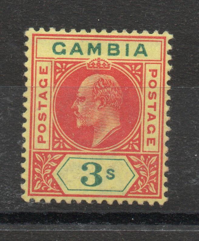 GAMBIA SG 56a ED VII 3/- 