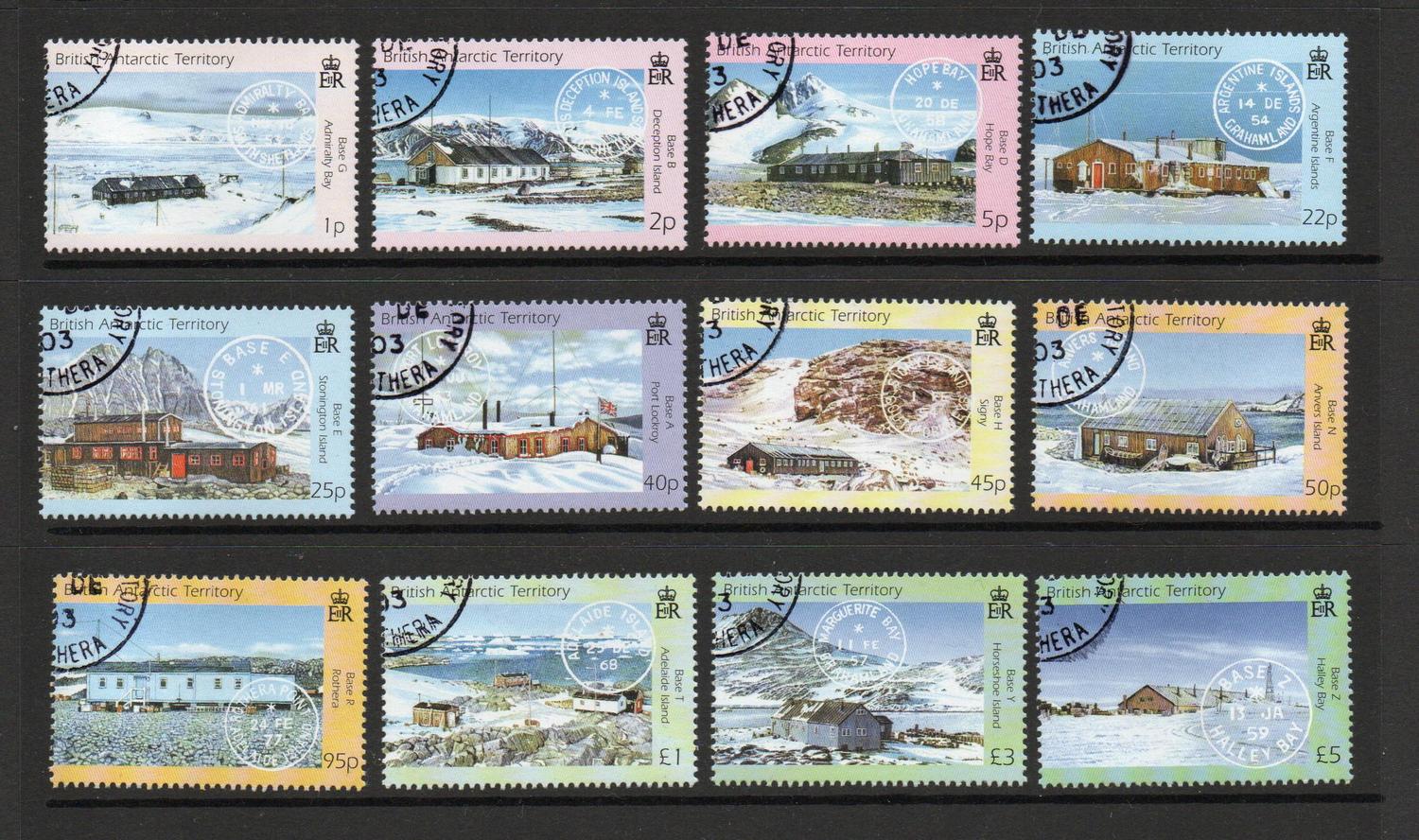BRITISH ANTACTIC TERRITORY  SG 377-88 RESEARCH BASES SET OF 12 FINE USED