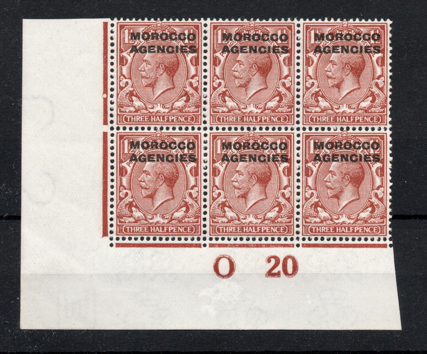 MOROCCO AGENCIES SG 44 CONTROL BLOCK O 20 0F 6 MNH