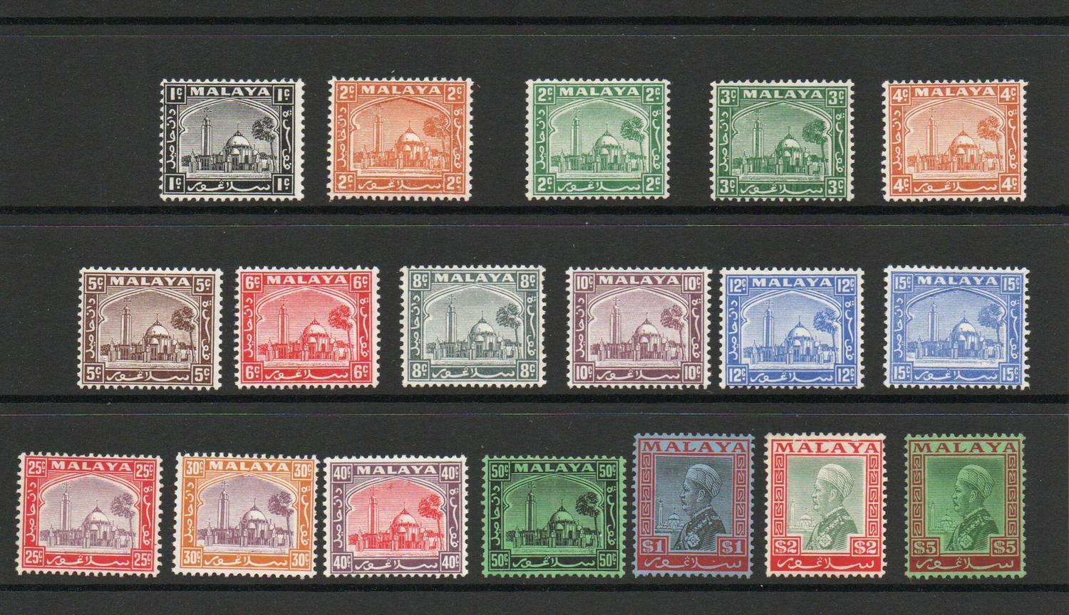 SELANGOR SG 68-85 DEFINITIVE SET M/M