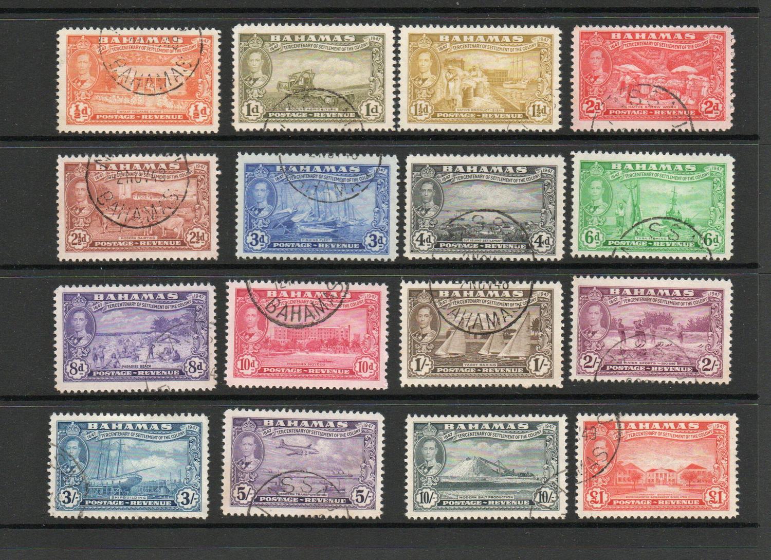 BAHAMAS SG 178-93 GVI ELEUTHERA SET FINE USED