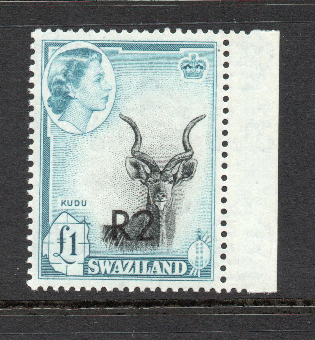 SWAZILAND SG 77b 2 RAND OVERPRINT TYPE II MNH