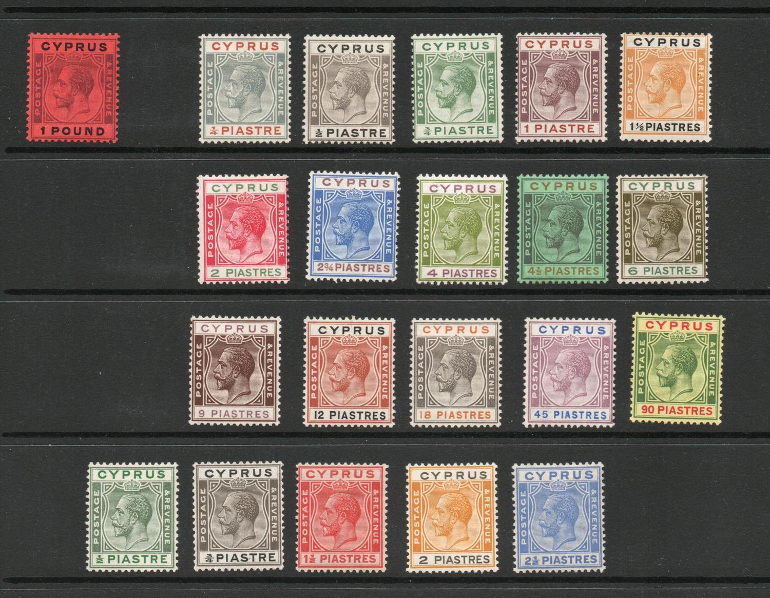 CYPRUS SG 102-22 GV DEFINITIVES RANGE.