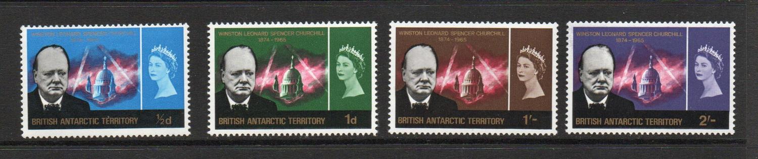 BRITISH ANTARCTIC TERRITORY SG 16-18 1966 CHURCHILL SET MNH