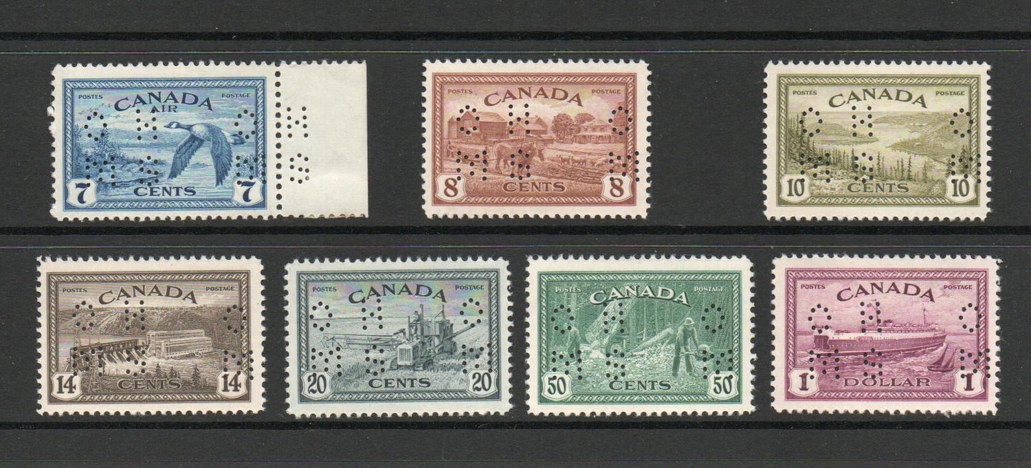 CANADA SG O153-O159 PEACE SET PERFORATED 