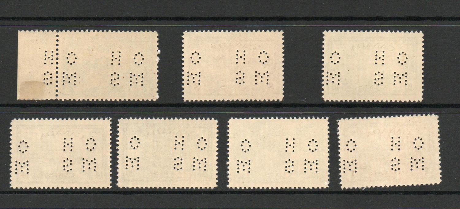 CANADA SG O153-O159 PEACE SET PERFORATED 