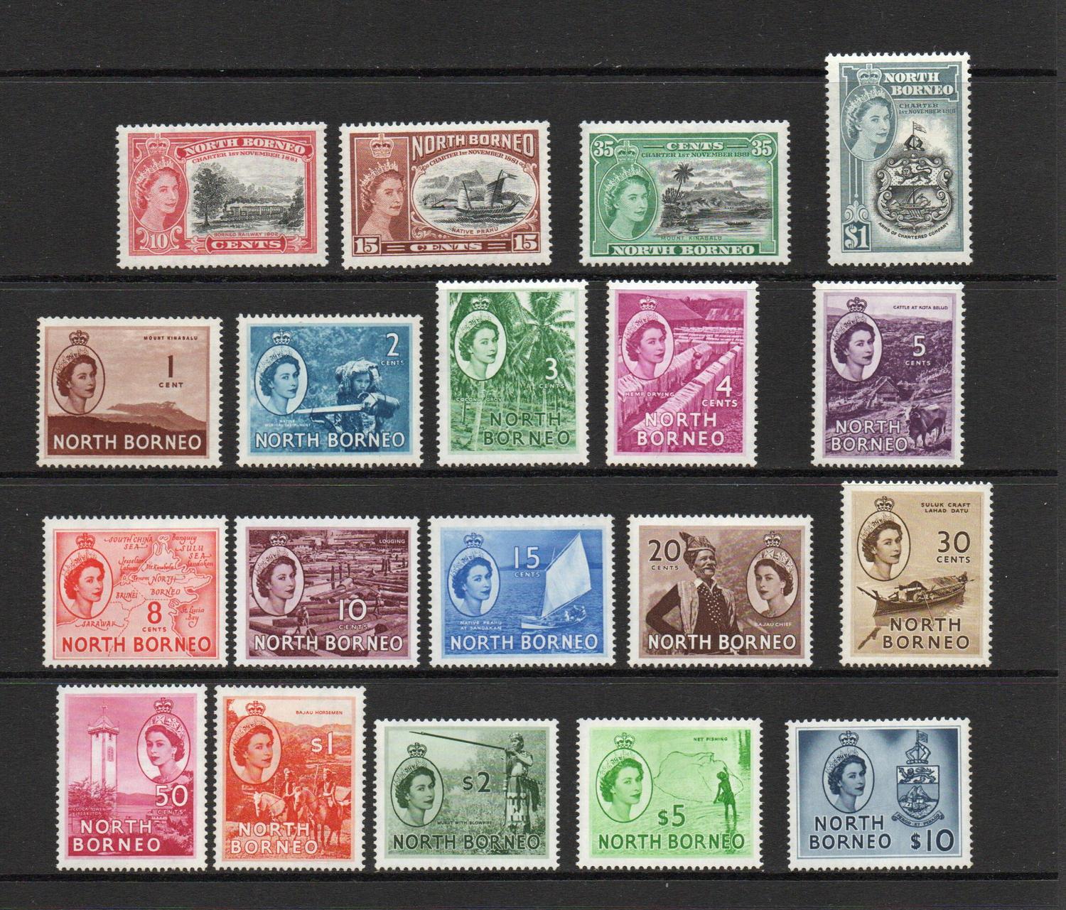 NORTH BORNEO SG 372-86 + 387-90 MNH