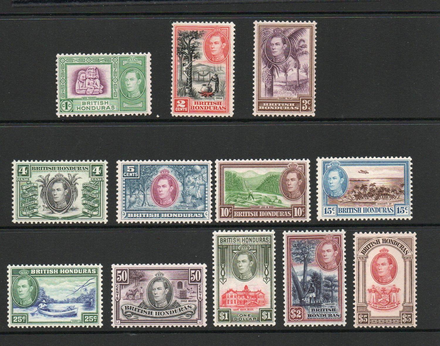 BRITISH HONDURAS SG 150-61 GVI  SET MNH