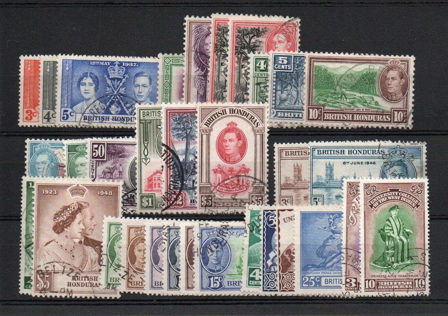 BRITISH HONDURAS SG 147-77 COMPLETE 32 STAMPS ALL USED