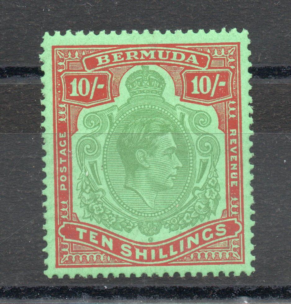 BERMUDA SG 119e GVI 10/- MNH