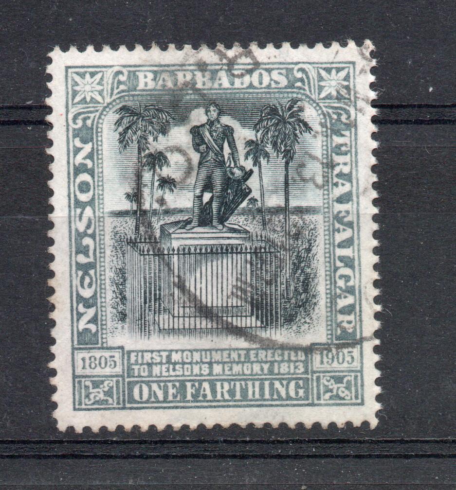 BARBADOS SG 145w 1 FARTHING WMK INVERTED F/U