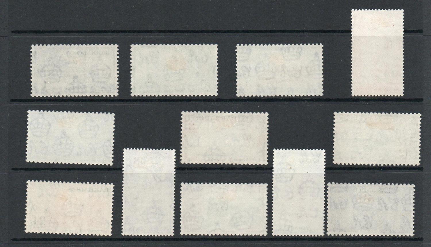 BARBADOS SG 271-82 GVI DEFINITIVE SET M/M