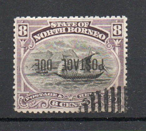 NORTH BORNEO SG D7ba POSTAGE DUE OVERPRINT INVERTED 