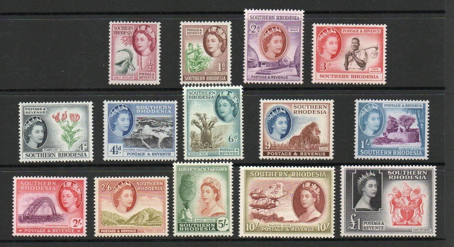 SOUTHERN RHODESIA SG 78-91 DEFINITVE SET MNH