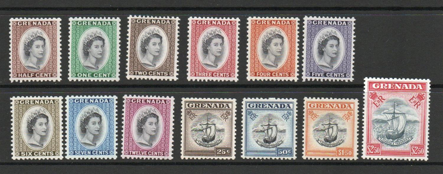 GRENADA SG 192-204 QEII DEFINITIVE SET MNH