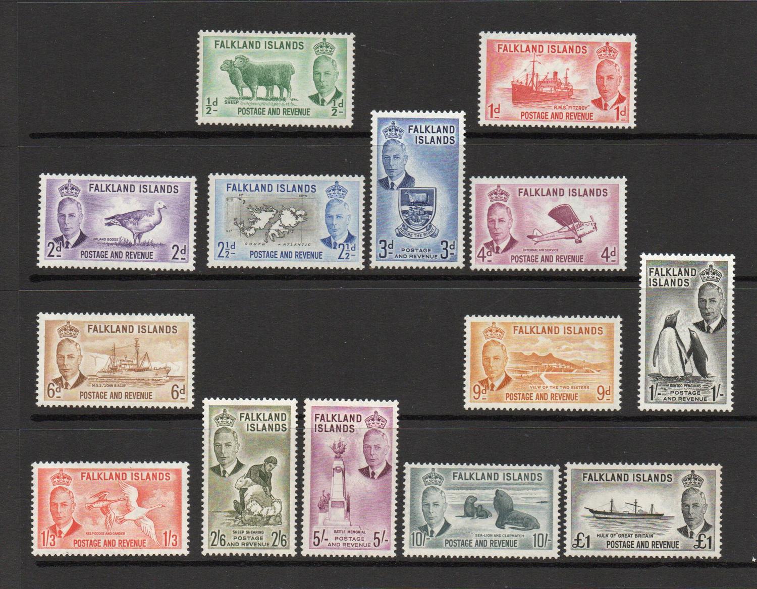 FALKLAND ISLANDS SG 172-85 GVI DEFINITIVE SET MNH