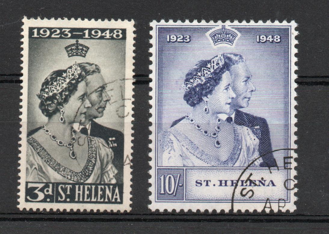 ST HELENA ROYAL SILVER WEDDING PAIR FINE USED