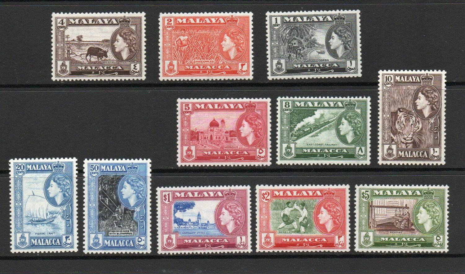 MALACCA SG 39-49 QE II DEFINITIVE SET M/M