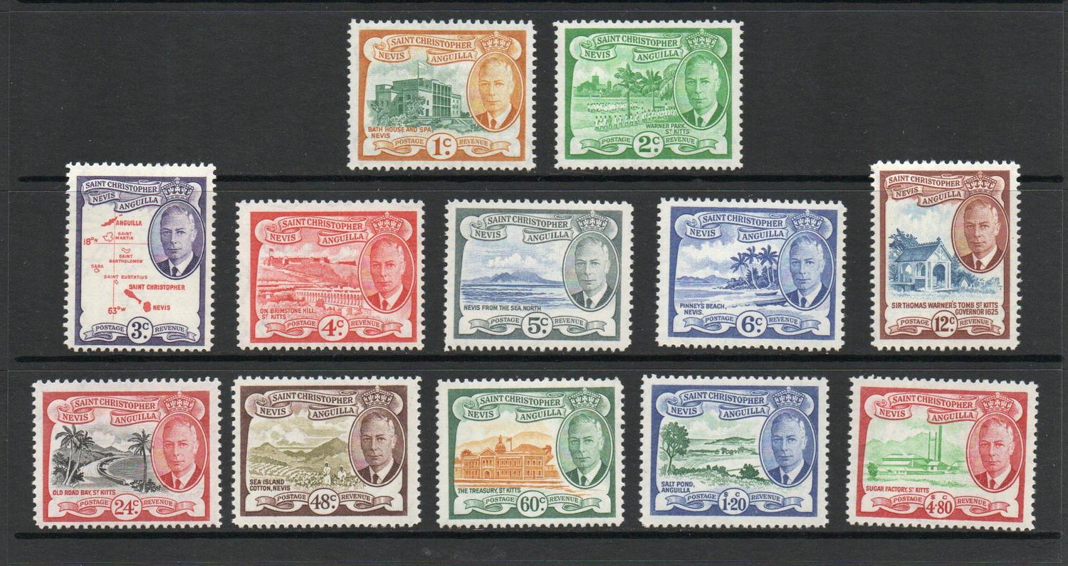 ST KITTS & NEVIS SG 94-105 GVI DEFINITIVE SET MNH