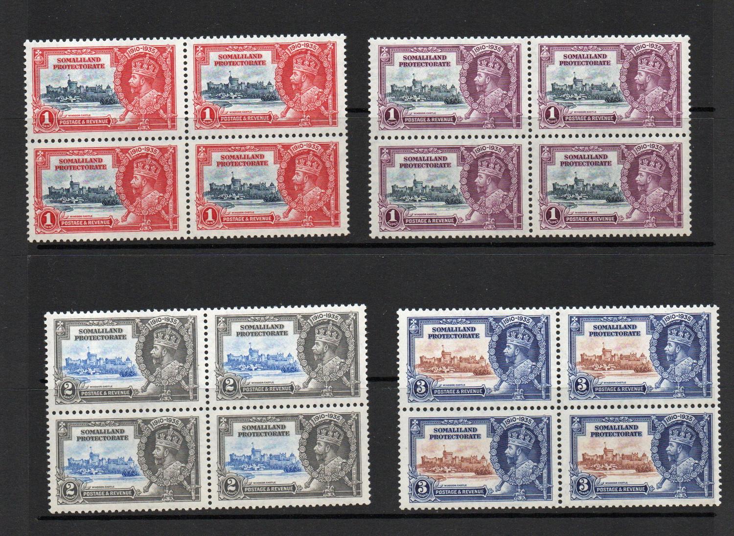 SOMALILAND SG 86-9 SILVER JUBILEE BLOCK X4  MNH