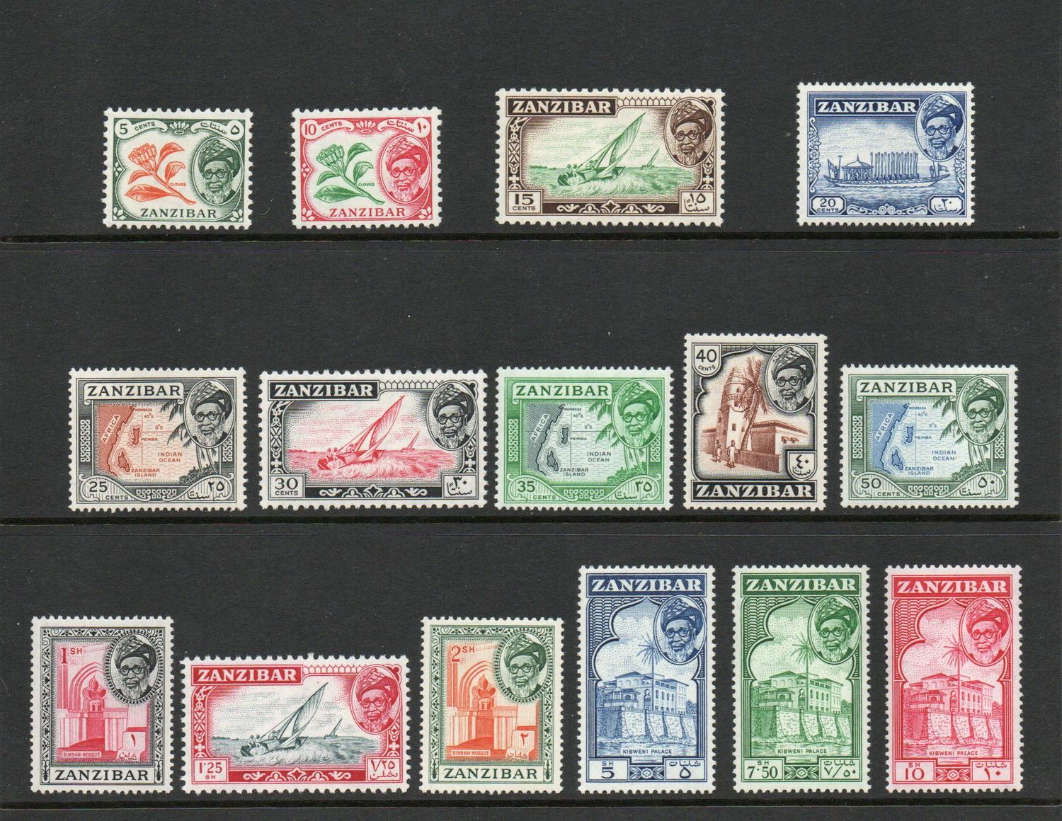 ZANZIBAR SG 358-72 DEFINITIVE SET M/M