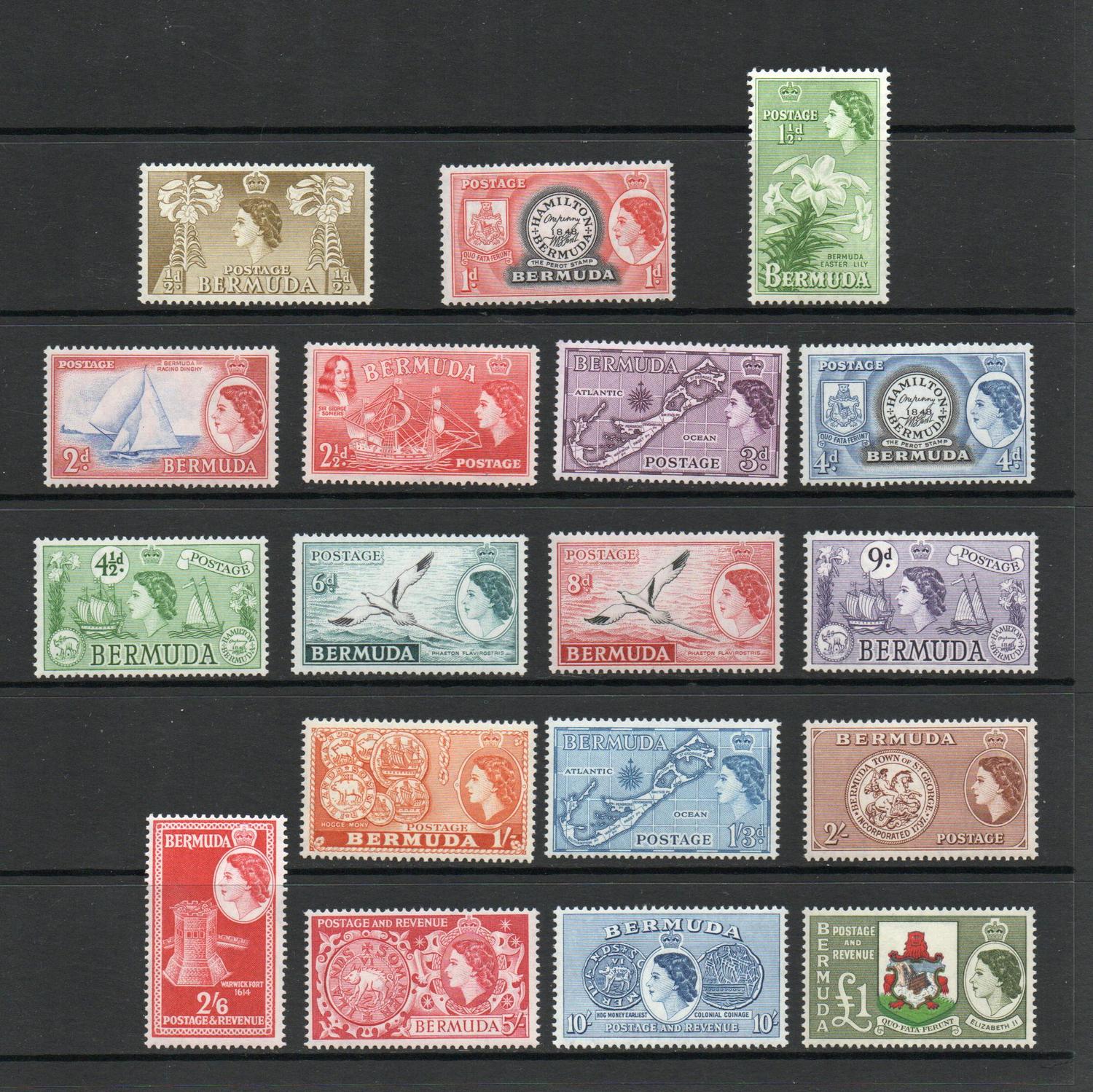 BERMUDA SG 135-50 1ST QE II DEFINITIVE SET MNH