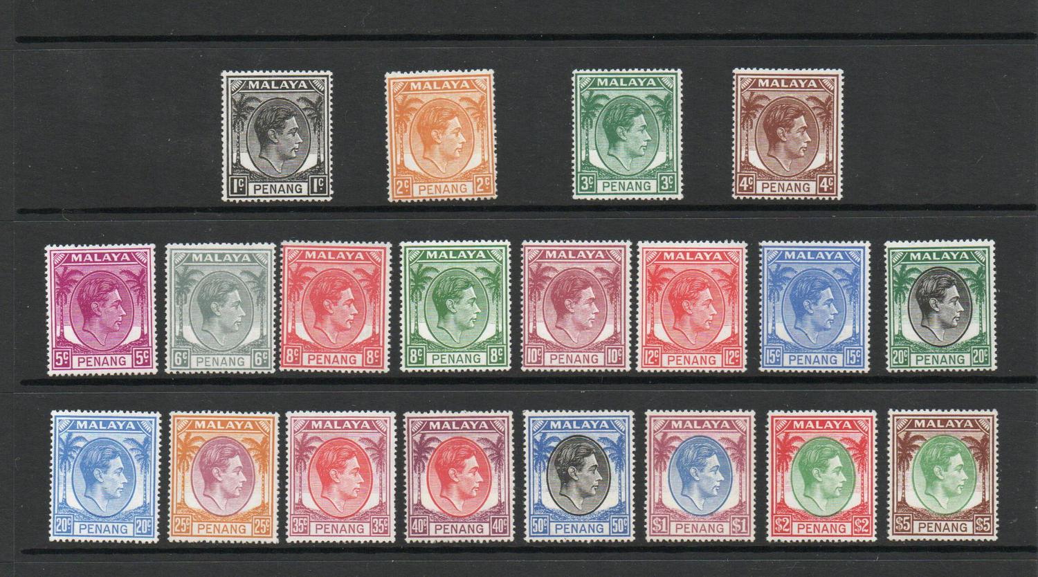 MALAYA PENANG SG 1-22 GVI SET MNH