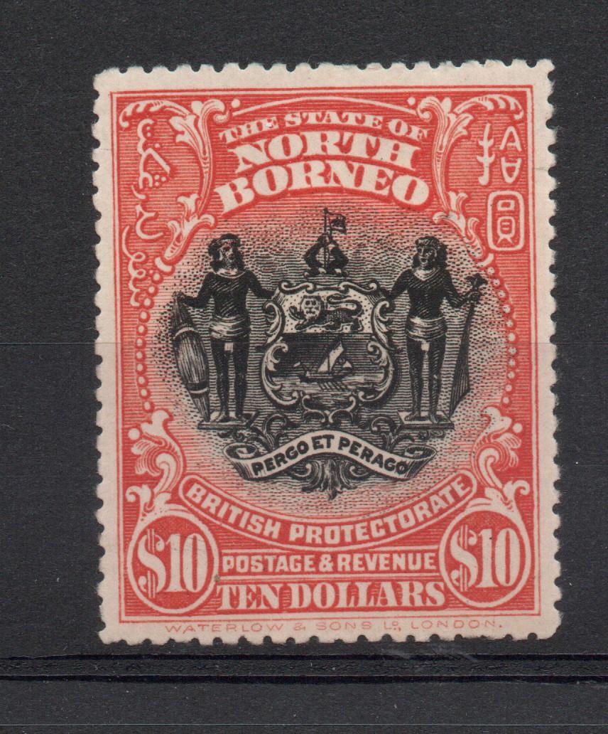 NORTH BORNEO 1911 $10 FINE M/M