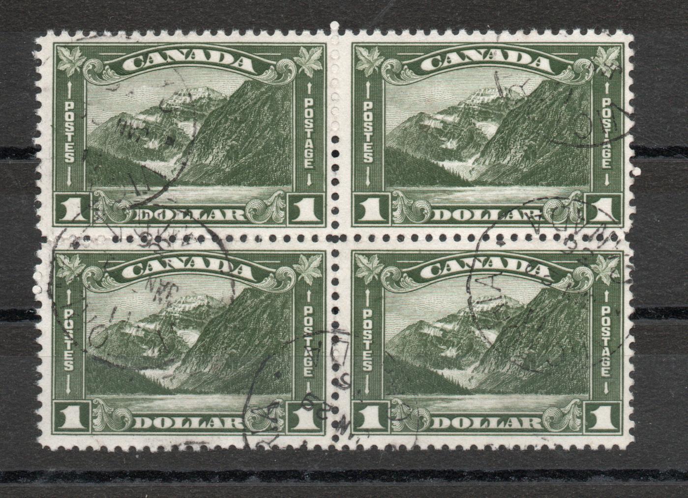 CANADA SG 303  ROCKY MOUNTAIN BLOCK OF 4 USED