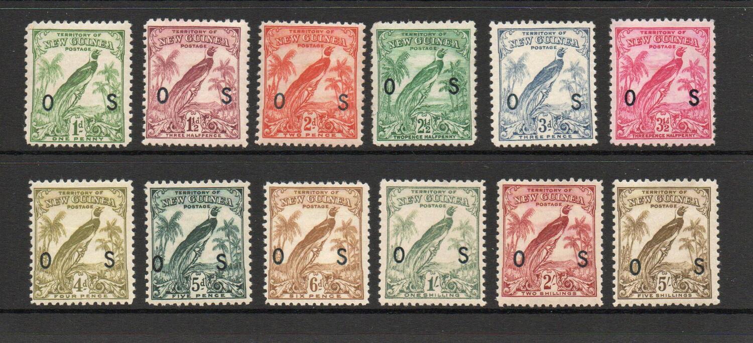 NEW GUINEA BIRD OF PARADISE SERVICE SET SG O42-O54 FINE M/M