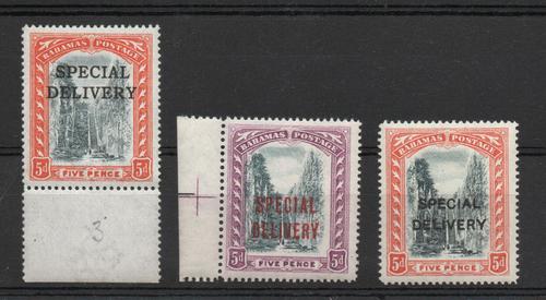 BAHAMAS SG S1,S2,S3 SPECIAL DELIVERY TRIO. MNH