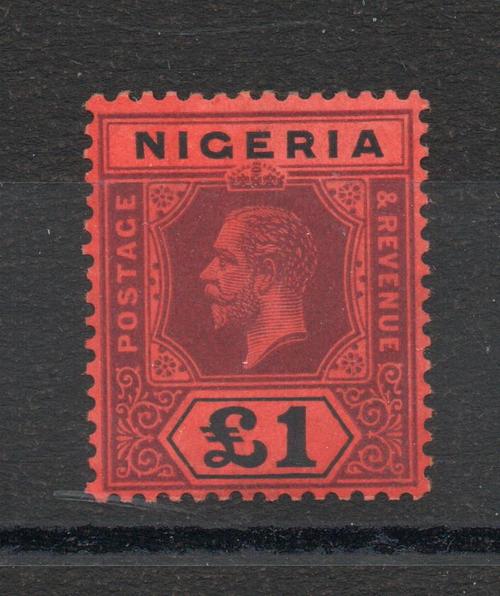 NIGERIA SG 12 £1 DEEP PURPLE M/M