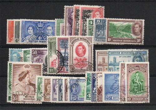 BRITISH HONDURAS SG 147-77 COMPLETE 32 STAMPS ALL USED