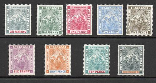 BARBADOS SG 116-24 DIAMOND JUBILEE SET M/M