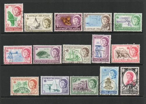 CAYMAN ISLANDS SG 165-79 QE II DEFINITIVE SET FINE USED