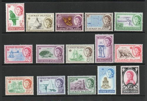 CAYMAN ISLANDS SG 165-79  Q E II DEFINITIVE SET MNH