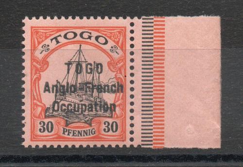 TOGO SG H 19  30 PFENNIG ANGLO FRENCH OCCUPATION  MNH