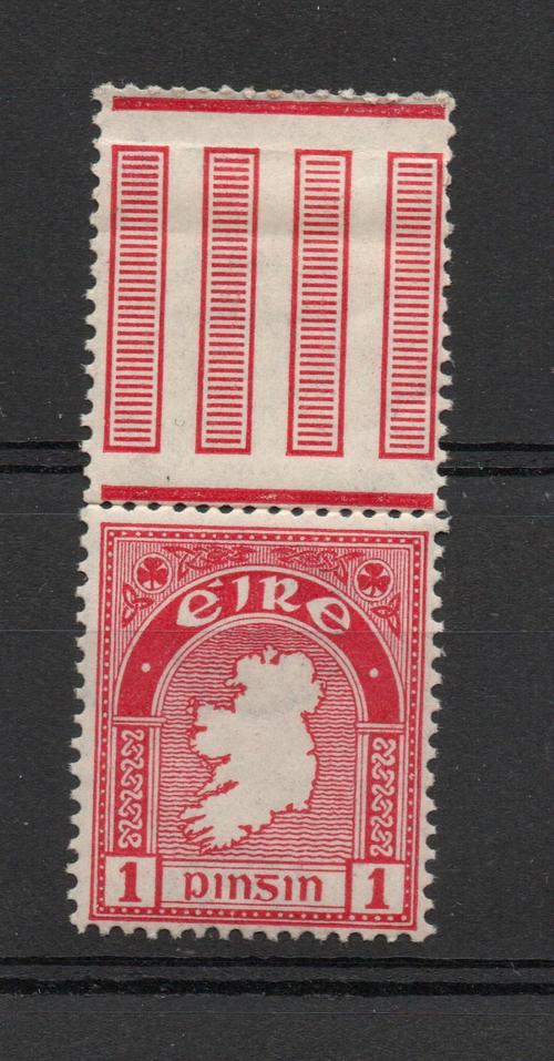 IRELAND SG 72aw 1d WATERMARK INVERTED MNH